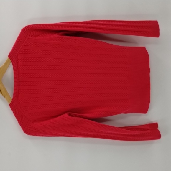 Tommy Hilfiger Cable Knit Sweater Pink Medium Vintage V Neck - Picture 4 of 6